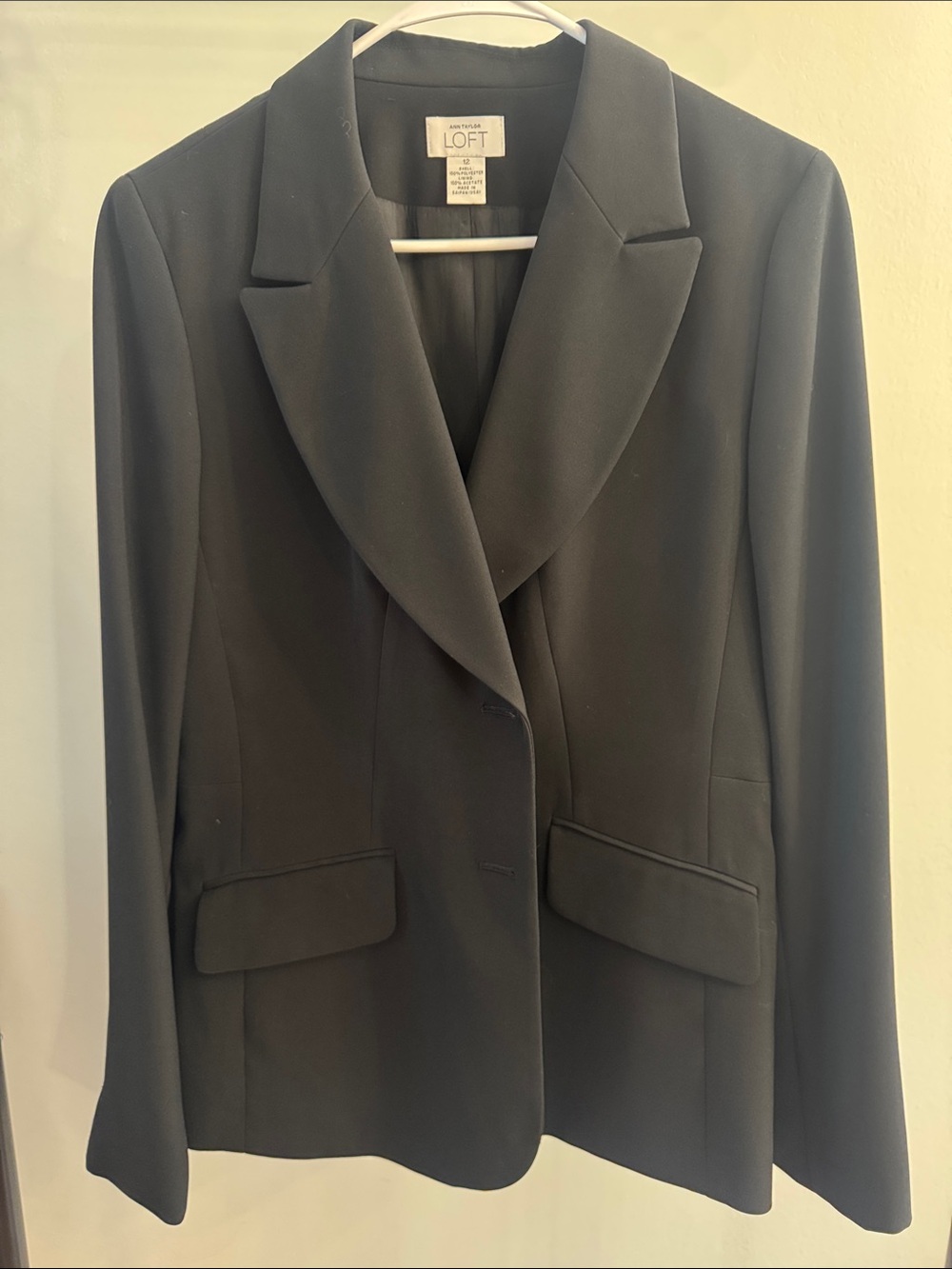 LOFT Black Women's Notch-Lapel Tailored Blazer